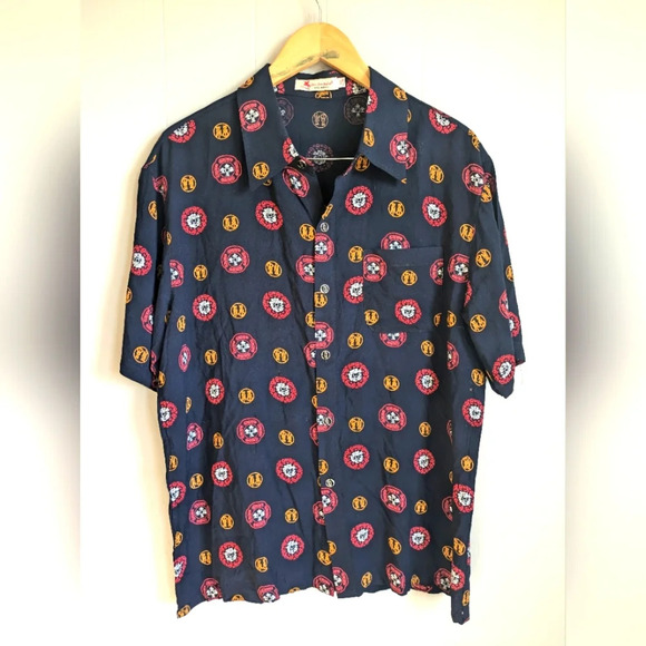 Jian Jun Bolo Korean Ice Silk Button Down Shirt size XL Casual Cool Lightweight - Picture 1 of 5